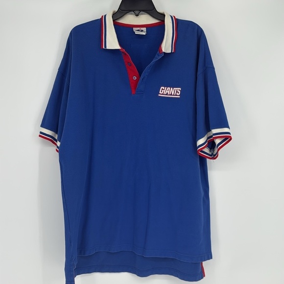 New York Giants Vintage Polo Shirt Blue Red Football NFL NY Size XL - Picture 1 of 7